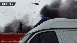 Smoke blankets capital of Dagestan in Russia as fire breaks out at market plex