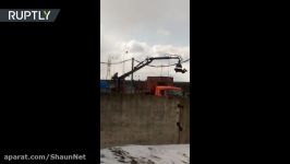 Russian ‘Disneyland’ Workmen turn crane into theme park ride