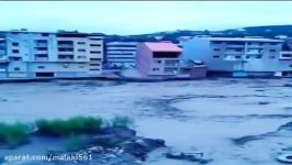 ویدیو.. ریزش چند ساختمان در اثر سیل در شمال ایران Flash floods across northern Iran