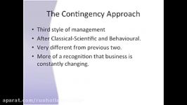 Nature of Management  The Contingency Approach.