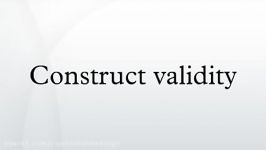 Construct validity