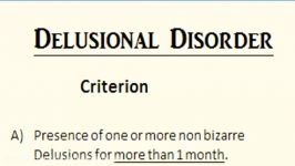 Delusional Disorder Presentation