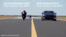 Kawasaki H2R vs 1350hp Nissan GTR  12 Mile Airstrip Race 3