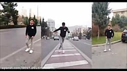 رقص شافل دنس پسر ایرانی در وسط خیابان  Iranian Boy Shuffle Dance
