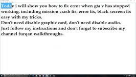 Grand Theft Auto V Has Stopped Working Fix  GTA V PC Error Fix Mission Crash New Tricks by Furqan