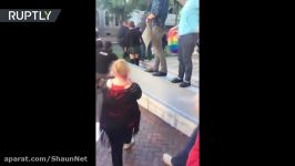 Hands off Syria Anti war protesters clash with police in Jacksonville USA