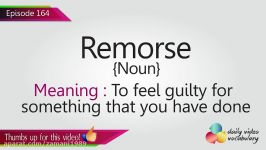 English Lesson # 164 – Remorse noun  Learn English Pronunciation