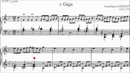 ABRSM Piano 2017 2018 Grade 7 A6 A6 Loeillet Giga Suite No.1 in G minor Movt 6 Sheet Music