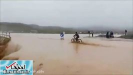 فیلم لحظه غرق شدن نوجوان دوچرخه سوار در سیل اشنویه
