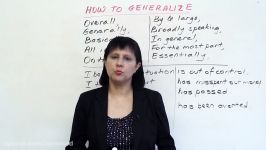 Conversational English  How to Generalize