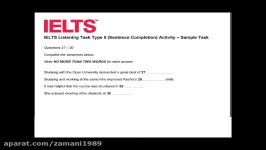 IELTS LISTENING Sentence Completion