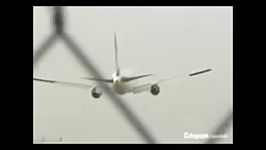 هواپیمای بویینگ 767 چرخ های بسته بروی زمین نشست