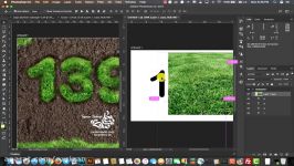 آموزش افکت متن اعداد چمنی در فتوشاپ پیمان صدوق