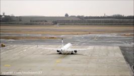 NEW IRAN AIR A321 pushback taxi takeoff