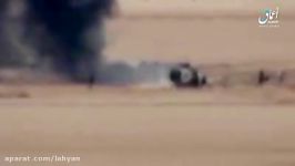وكالة أعماق تنظیم الدولة تسجیلا مصورا یظهر ما قالت إنه لحظة تدمیر دبابة لقوات ال