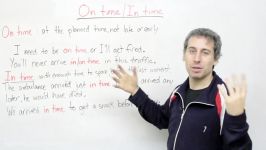 Prepositions in English  on time or in time