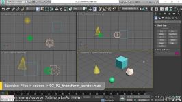 3ds Max transform center آموزش ویرایش وتنظیم نقطه مرکزی آبجکت تری دی مکس