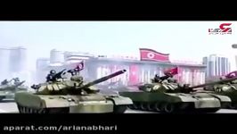 آتش گرفتن تانک در رژه ارتش کره شمالی