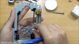 Homemade mini DIY PCB drill press table from rails CD drives