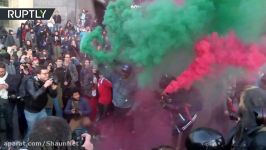 برخورد پلیس ضد شورش بامعترضان،شلیک گاز اشک آور تظاهرات