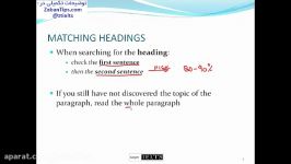 یک راهکار مناسب برای سوالات matching headings ریدینگ