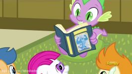 Spike reads to the sick foals  A Flurry of Emotions