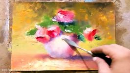 Oil Painting a ٍSimple Still Life Roses By yasser fayad یاسر فیاض