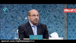 مناظره انتخابات 2 بحث روحانی قالیباف در میان مناظره