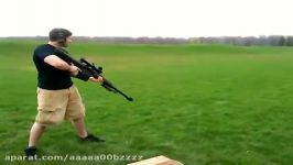 Shoulder firing the Barrett 50 cal M82A1 M107 sniper ri