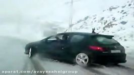 Peugeot 206 S16 drifting on snow