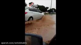 فیلمبازهم بارش باران جاری شدن آب در خیابان های تهران