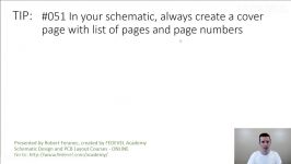 TIP #051 In your schematic always create a cover page with list of pages and page numbers