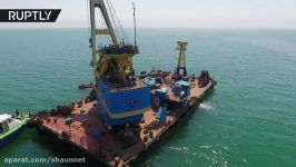 DRONE FOOTAGE WW2 American fighter aircraft lifted from the bottom of Kerch Strait