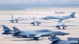 Monstrously Powerful US Jet Bomber in Action Rockwell B 1 Lancer in Large Formation