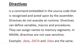 Assembly Language Programming Tutorial  9  Directives