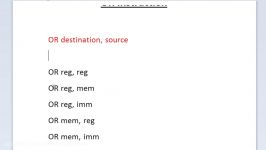 Assembly Language Programming Tutorial  35  Or Instruction