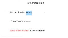 Assembly Language Programming Tutorial  45  SHL Instruction