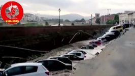 ریزش ناگهانی یک خیابان در شهر فلورانس ایتالیا