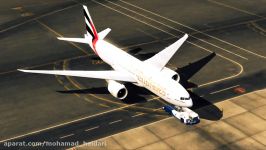 Emirates Airline start up taxi and takeoff from Dubai