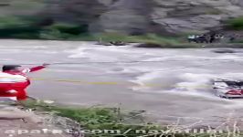 عملیات نجات خودروی پراید رودخانه هراز