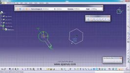 آموزش کتیا  دستور ایجاد شش ضلعی Hexagon در محیط اسکچ