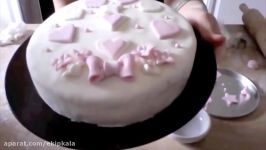 آموزش ساخت کیک مارشمالو فوندانت