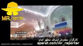 کارگران معترض به روحانی در مرقد امام