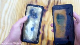 Samsung Galaxy S8 Plus vs iPhone 7 Plus تست آتش سوزی