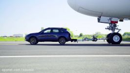 PORSCHE CAYENNE TOWING AN AIRBUS A380