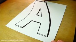 Trick Art Drawing  How to Draw 3D Letter A  Anamorphic Illusion