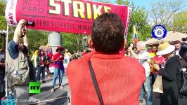 ’Im a union member’ Susan Sarandon surprises May Day rally with speech