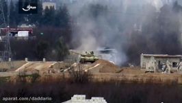 غوطه شرقی انهدام تانک T72 ارتش سوریه توسط جیش الاسلام