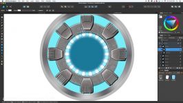 Affinity Designer Tutorial Super Hero Arc Reactor part 2