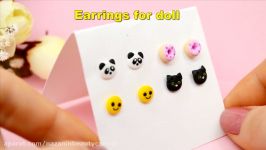 Miniature Earrings for dolls DIY dolls dollhouse ✿ Polymer clay Tutorial ✿ Irina Ivanitskaya